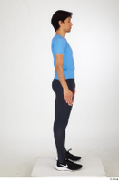  Jorge ballet leggings black sneakers blue t shirt dressed sports standing whole body 0007.jpg